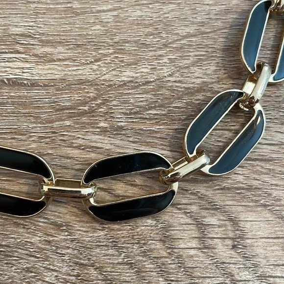 Express Gold Chain Reversible Necklace - Black & Textured - Picture 2 of 8